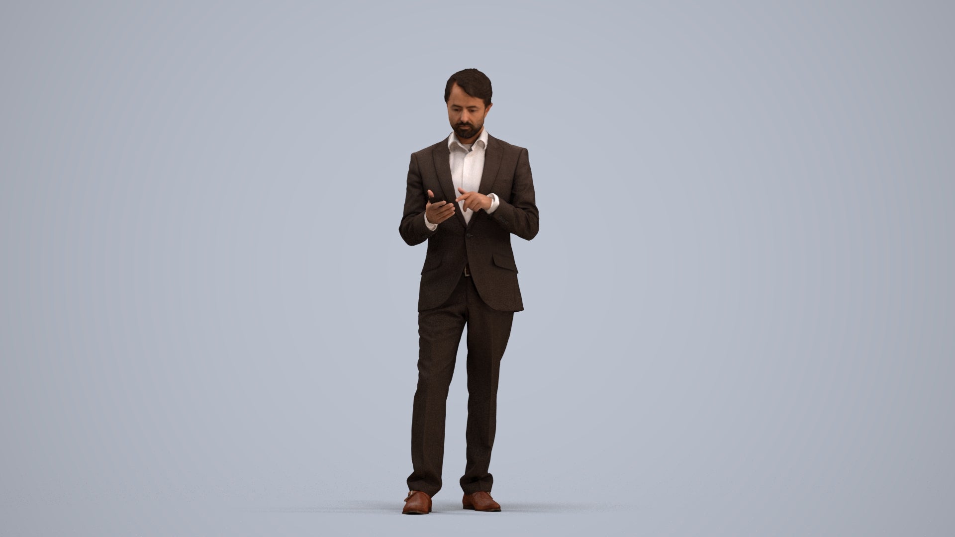 realistic 3D people man business, render-ready for V-Ray and Corona, FBX OBJ, standing pose render
