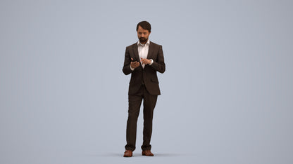 realistic 3D people man business, render-ready for V-Ray and Corona, FBX OBJ, standing pose render