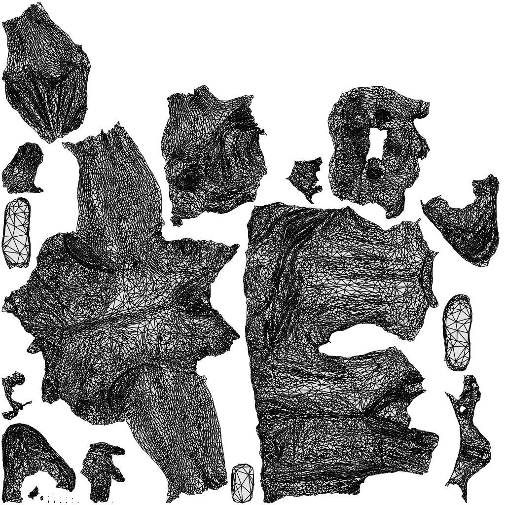 scanned 3D man casual standing, photogrammetry people for Enscape and V-Ray, wireframe top-down view