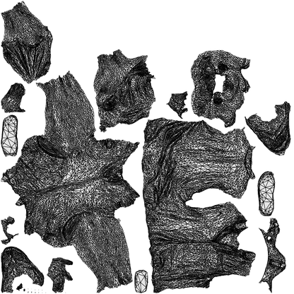 scanned 3D man casual standing, photogrammetry people for Enscape and V-Ray, wireframe top-down view