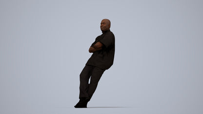 3D scanned man hospitality, photorealistic archviz people for Enscape and SketchUp, top-down view render