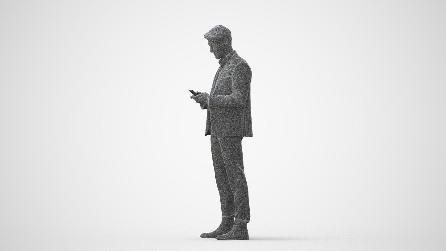 3D people model man business, scanned human for 3ds Max rendering, square thumbnail