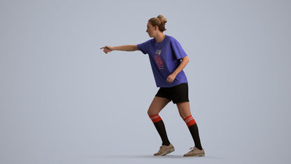 scanned 3D woman sport, photogrammetry people for Enscape and V-Ray, front view render