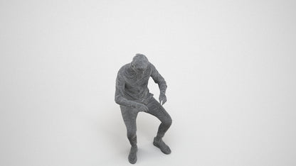 realistic 3D human man casual business, archviz people FBX OBJ for Blender, wireframe three-quarter view