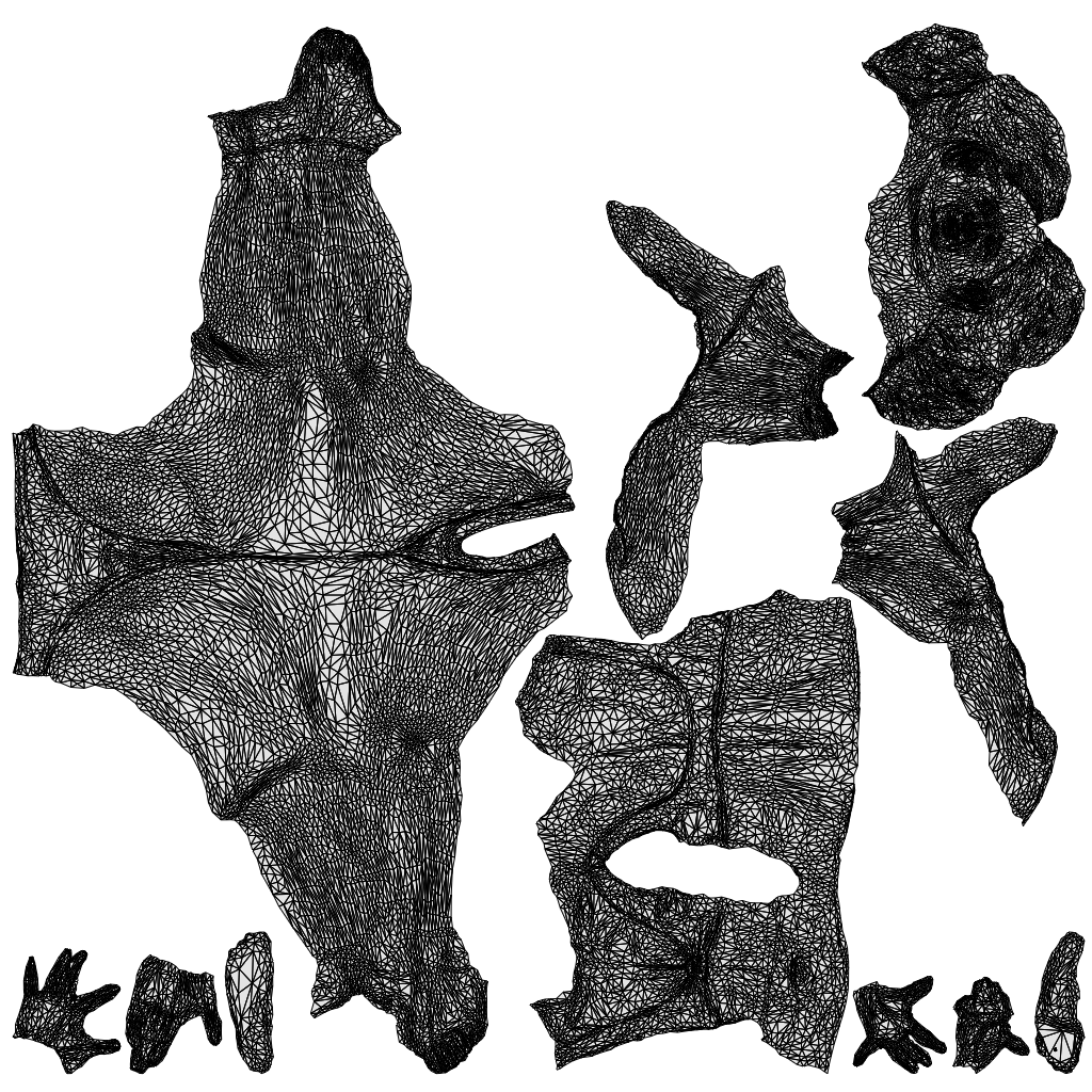scanned 3D woman pool, photogrammetry people for Enscape and V-Ray, wireframe top-down view