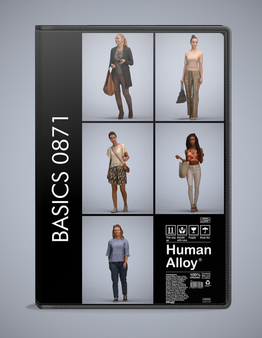 realistic 3D humans walking pack, 5 archviz people FBX OBJ for Blender