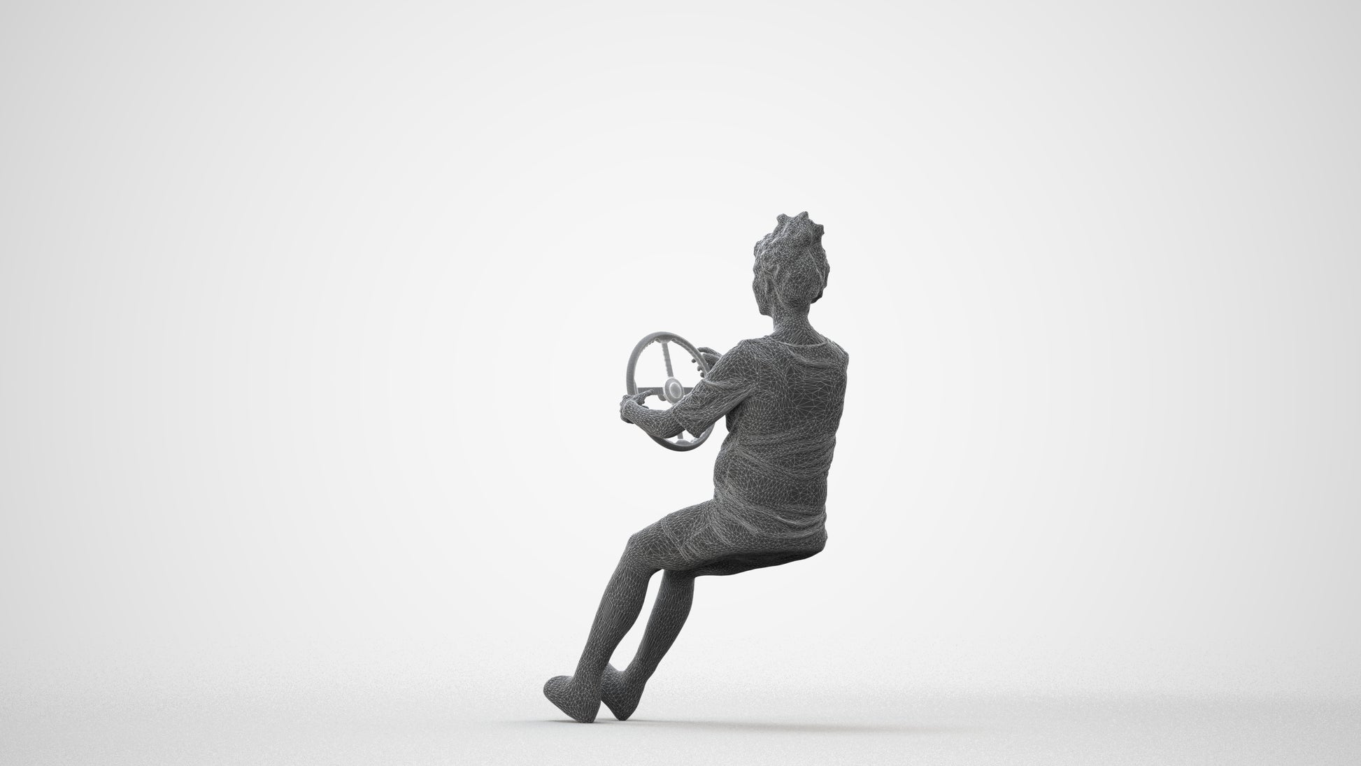 3D scanned boy driving casual, photorealistic archviz people for Enscape and SketchUp, square thumbnail