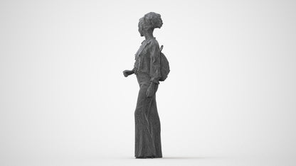 scanned 3D woman casual standing, photogrammetry people for Enscape and V-Ray, square thumbnail