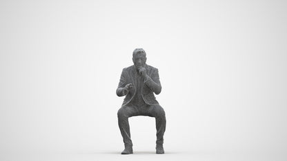 3D people model man business, scanned human for 3ds Max rendering, three-quarter front view render