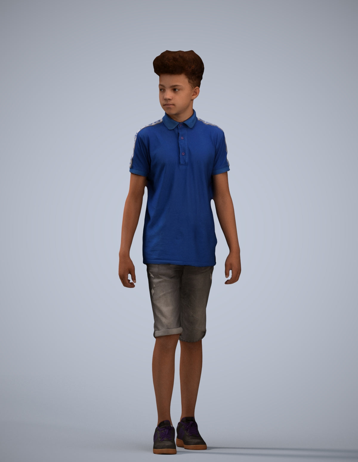 realistic 3D people boy casual kids, render-ready for V-Ray and Corona, FBX OBJ