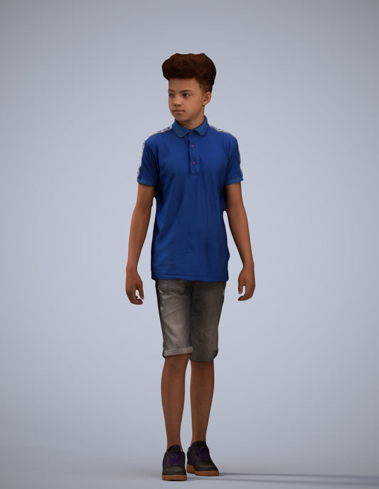 realistic 3D people boy casual kids, render-ready for V-Ray and Corona, FBX OBJ