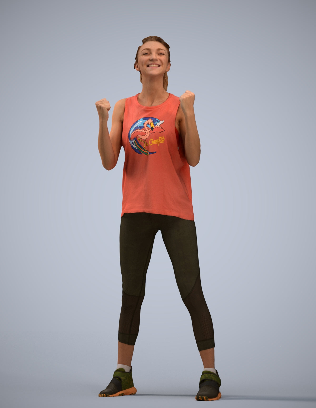 realistic 3D human woman sport, archviz people FBX OBJ for Blender