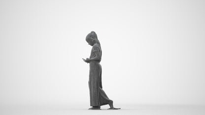 3D human model woman casual kids, photogrammetry scanned person for archviz, square thumbnail