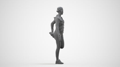 scanned 3D woman sport, photogrammetry people for Enscape and V-Ray, wireframe side view