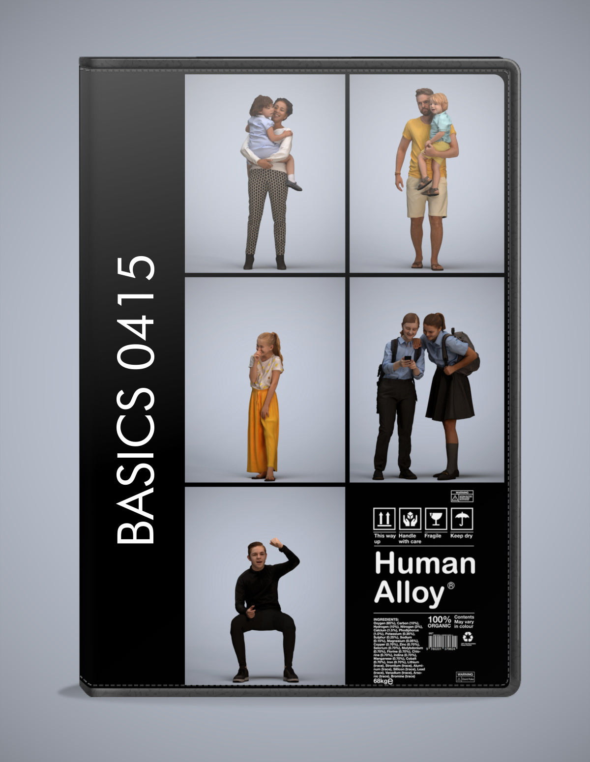 realistic 3D humans kids pack, 5 archviz people FBX OBJ for Blender