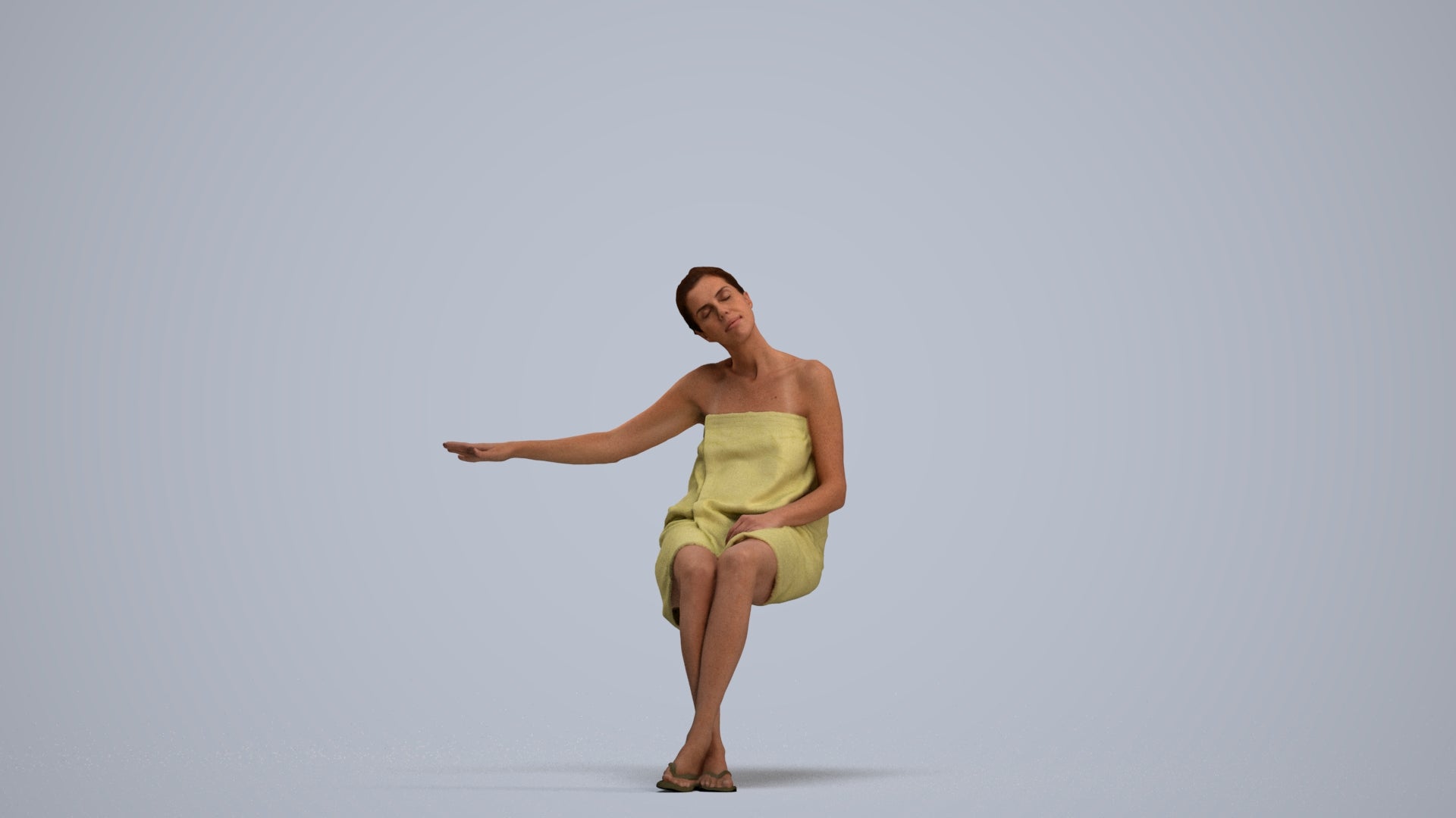 photogrammetry 3D woman casual bathroom, realistic human model archviz FBX, standing pose render