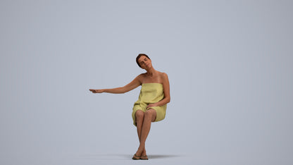 photogrammetry 3D woman casual bathroom, realistic human model archviz FBX, standing pose render