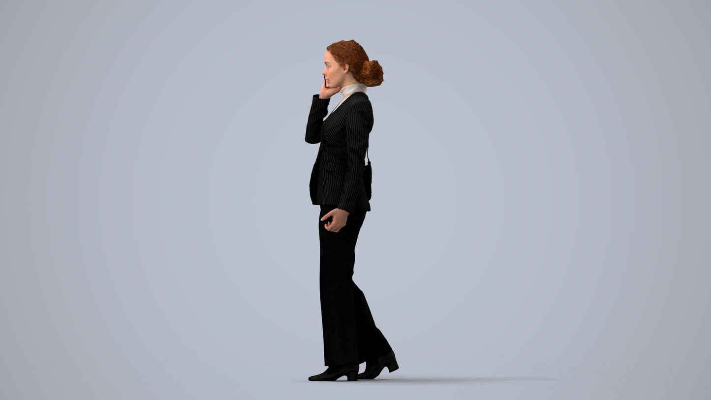 scanned 3D woman business, photogrammetry people for Enscape and V-Ray, three-quarter view render