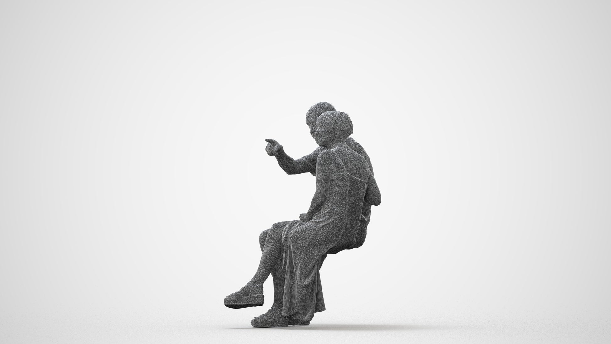 photogrammetry 3D senior woman couple, realistic human model archviz FBX, square thumbnail