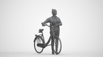 scanned 3D woman business walking, photogrammetry people for Enscape and V-Ray, three-quarter front view render