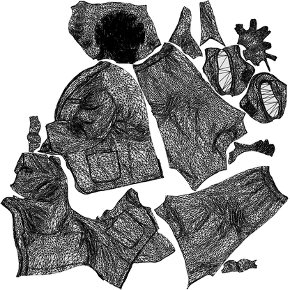 photogrammetry 3D man business standing, realistic human model archviz FBX, wireframe top-down view