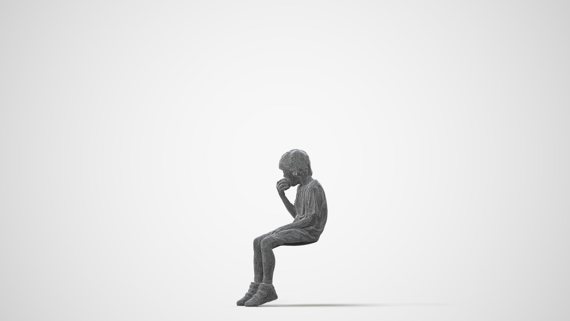 photogrammetry 3D boy casual kids, realistic human model archviz FBX, square thumbnail