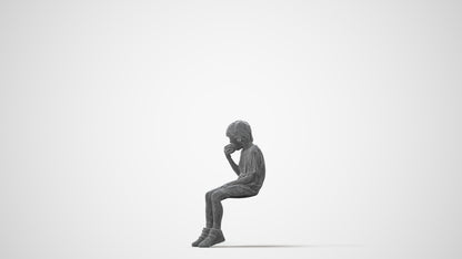 photogrammetry 3D boy casual kids, realistic human model archviz FBX, square thumbnail