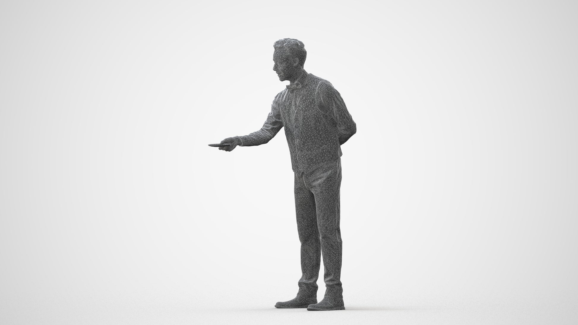 3D people model man hospitality, scanned human for 3ds Max rendering, square thumbnail