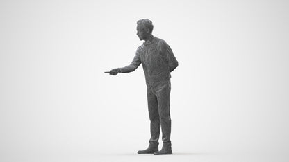 3D people model man hospitality, scanned human for 3ds Max rendering, square thumbnail