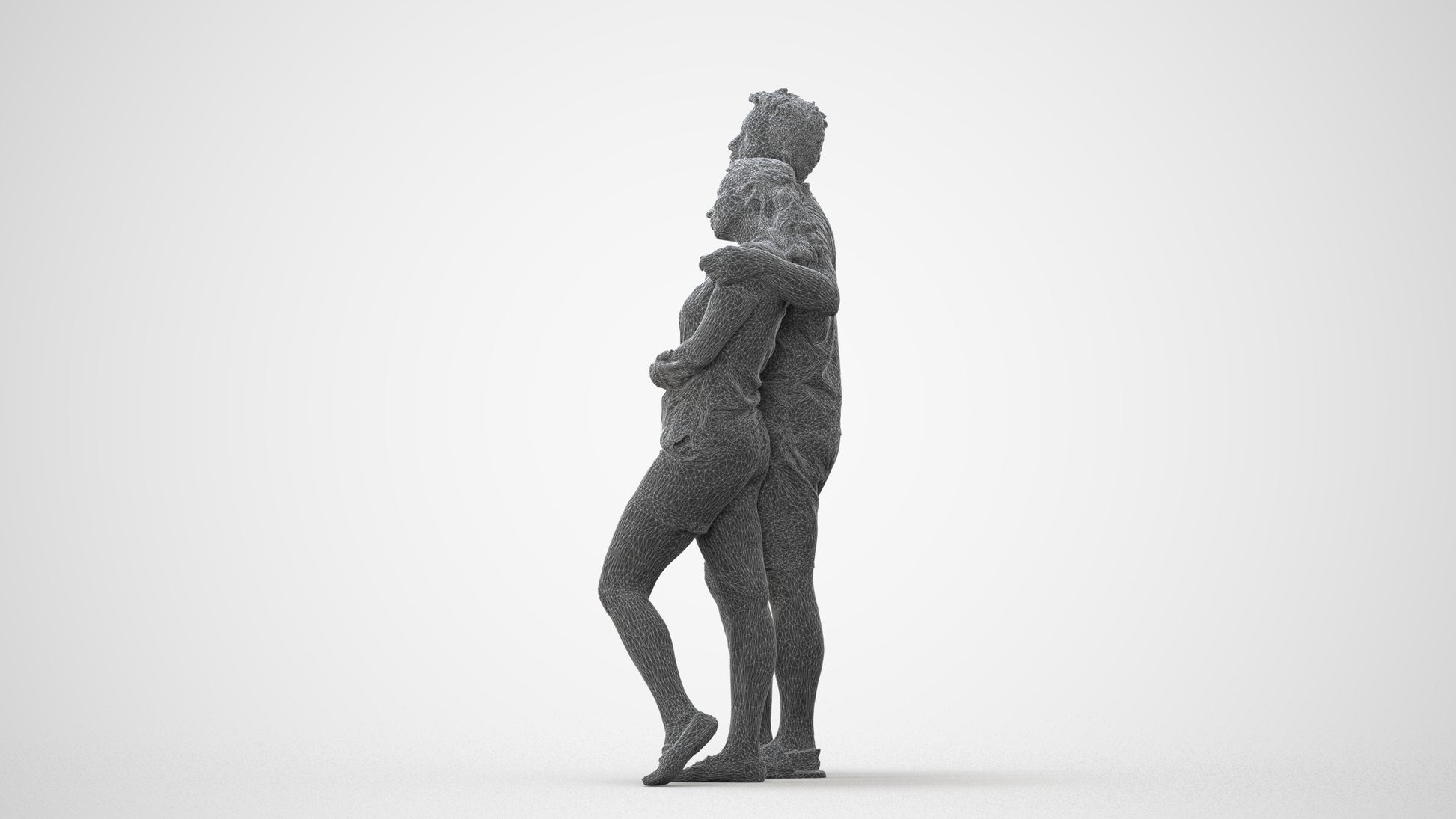 realistic 3D human woman casual couple, archviz people FBX OBJ for Blender, square thumbnail