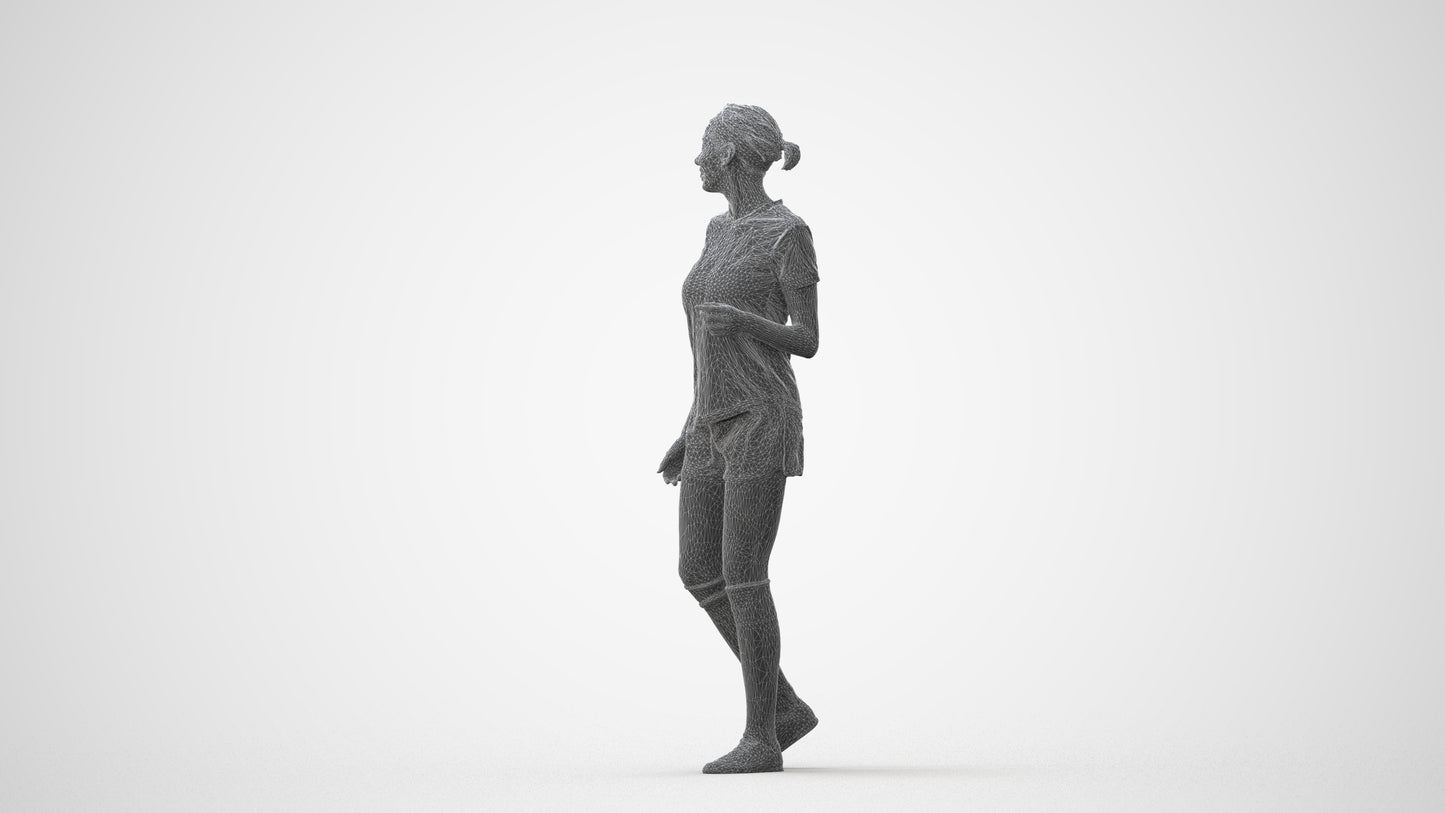 3D human model woman sport, photogrammetry scanned person for archviz, square thumbnail