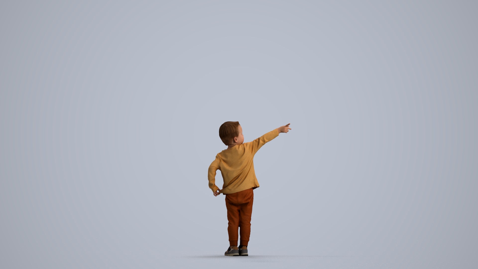 realistic 3D people boy casual kids, render-ready for V-Ray and Corona, FBX OBJ, front view render