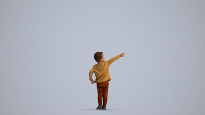 realistic 3D people boy casual kids, render-ready for V-Ray and Corona, FBX OBJ, front view render
