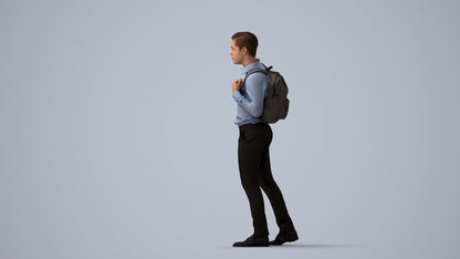 realistic 3D people boy kids, render-ready for V-Ray and Corona, FBX OBJ, three-quarter view render