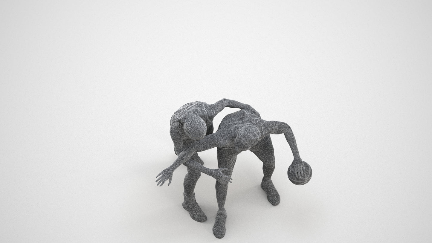 realistic 3D people woman sport, render-ready for V-Ray and Corona, FBX OBJ, wireframe three-quarter view