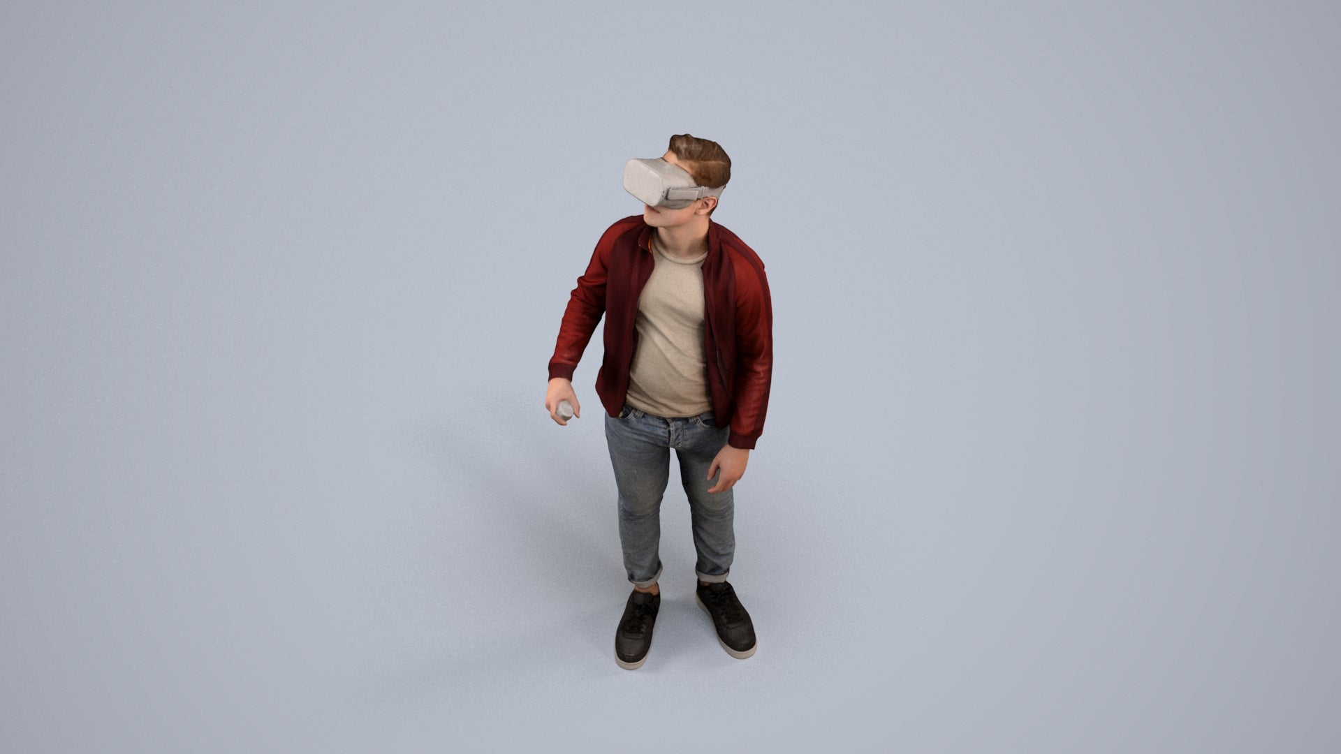 realistic 3D boy casual kids, scanned archviz people for Blender and 3ds Max, back view render