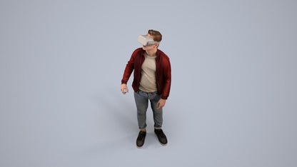 realistic 3D boy casual kids, scanned archviz people for Blender and 3ds Max, back view render