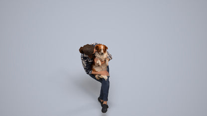 realistic 3D people woman casual sitting, render-ready for V-Ray and Corona, FBX OBJ, back view render