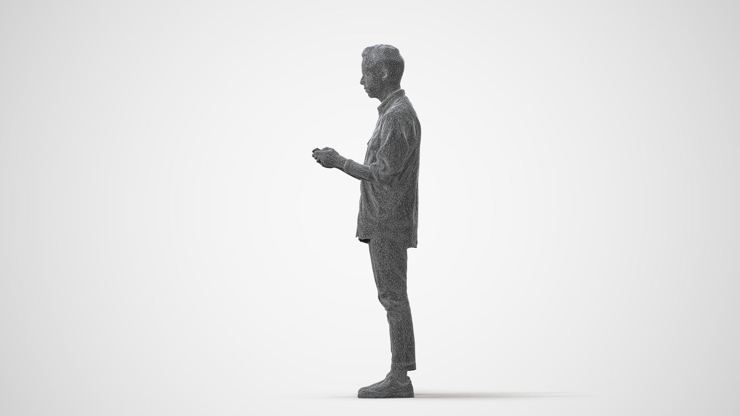 3D people model man casual standing, scanned human for 3ds Max rendering, square thumbnail