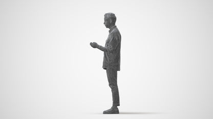 3D people model man casual standing, scanned human for 3ds Max rendering, square thumbnail