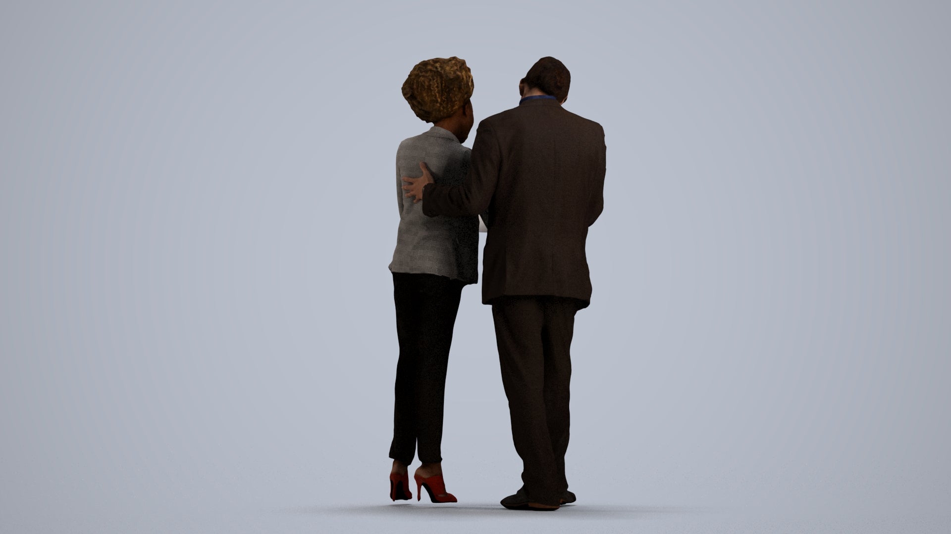 3D people model woman business, scanned human for 3ds Max rendering, front view render