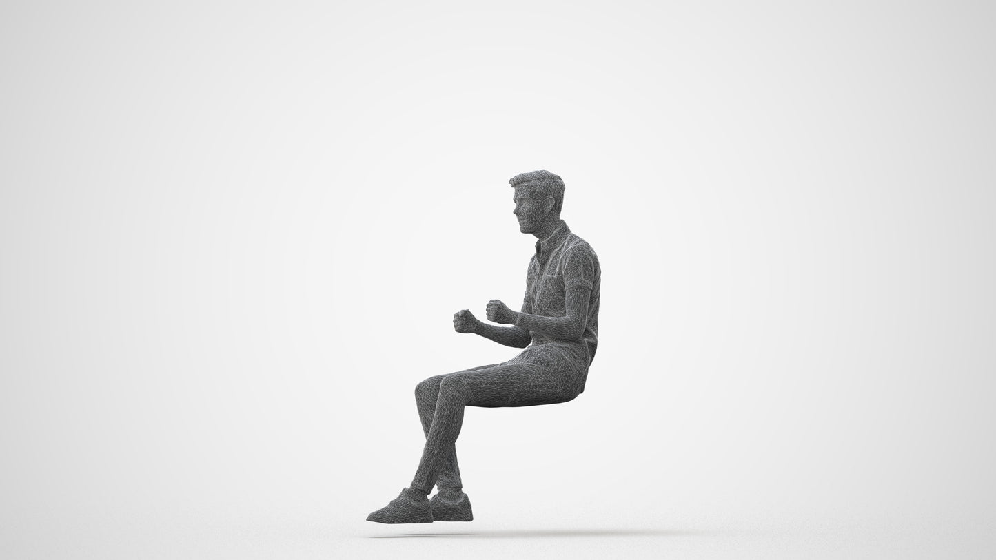 realistic 3D people man casual driving, render-ready for V-Ray and Corona, FBX OBJ, square thumbnail