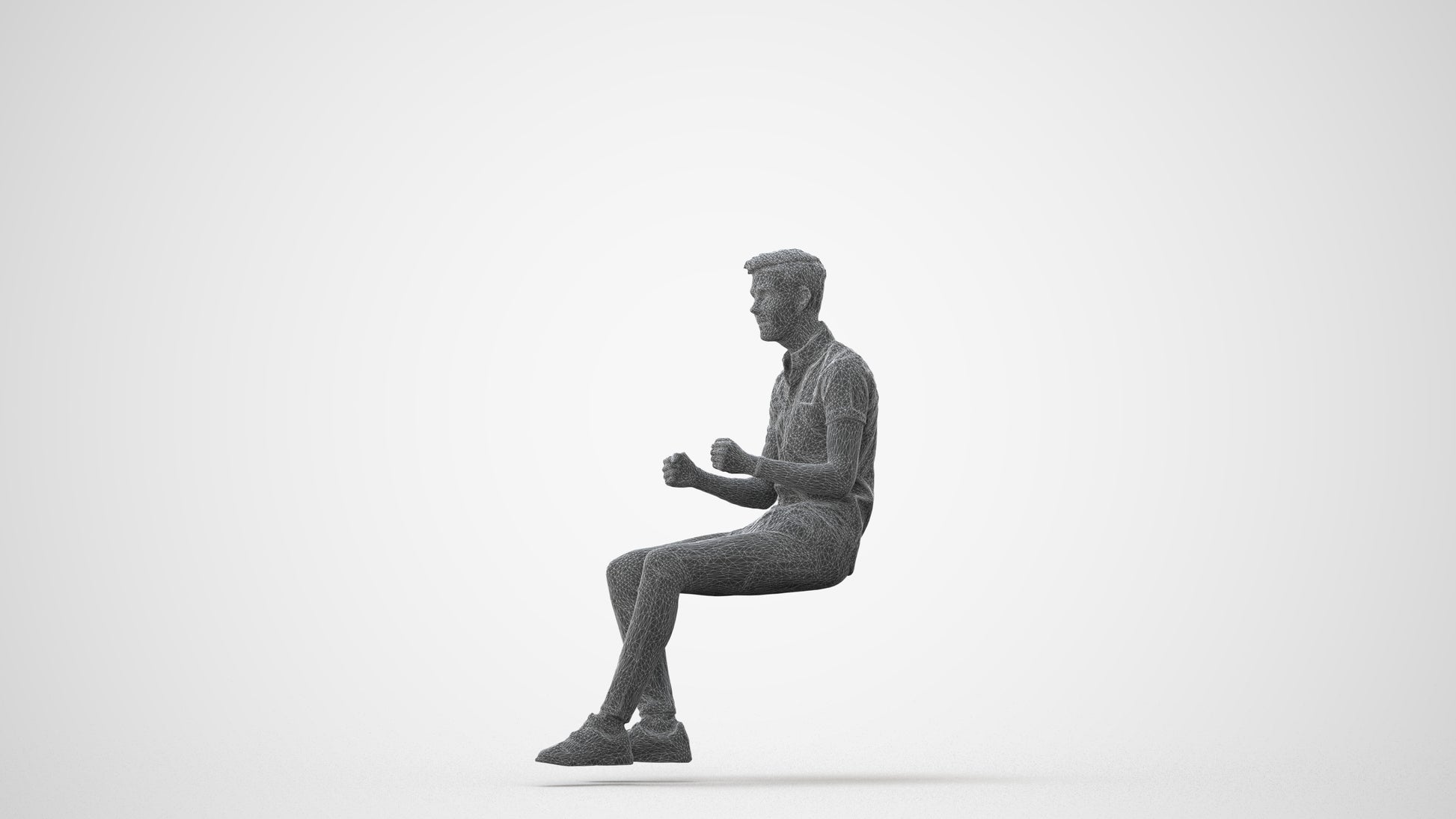 realistic 3D people man casual driving, render-ready for V-Ray and Corona, FBX OBJ, square thumbnail