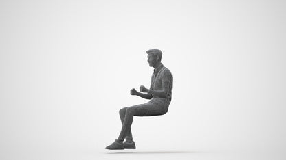 realistic 3D people man casual driving, render-ready for V-Ray and Corona, FBX OBJ, square thumbnail