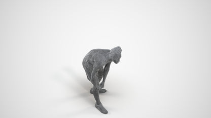 realistic 3D man sport, scanned archviz people for Blender and 3ds Max, wireframe three-quarter view
