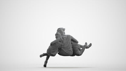 realistic 3D girl casual kids, scanned archviz people for Blender and 3ds Max, wireframe front view
