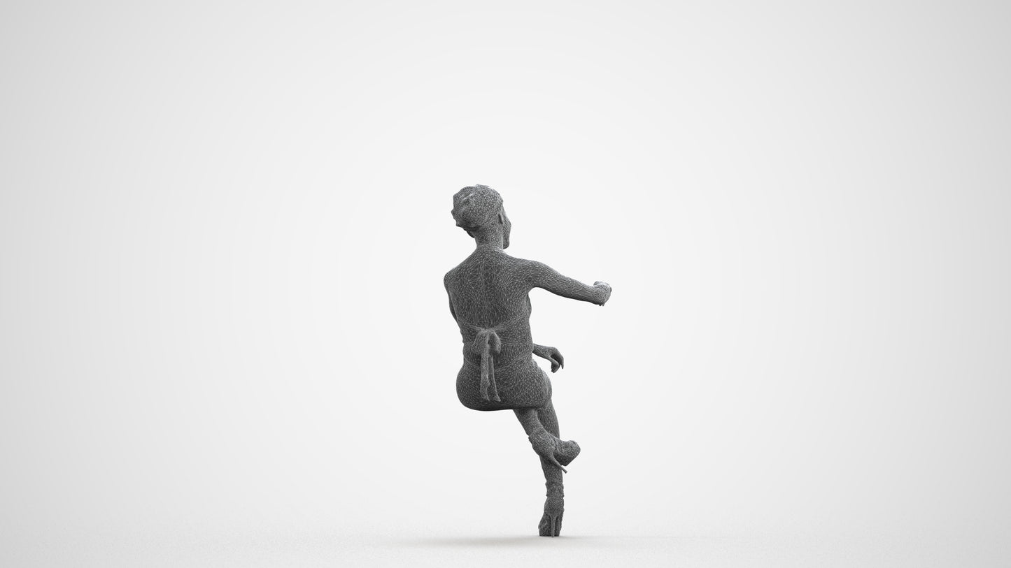3D people model woman casual sitting, scanned human for 3ds Max rendering, wireframe front view