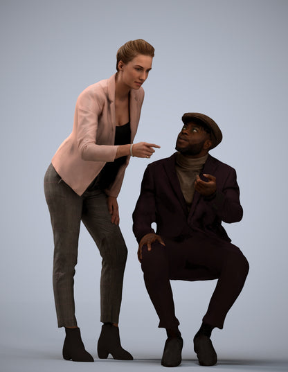 realistic 3D woman business, scanned archviz people for Blender and 3ds Max