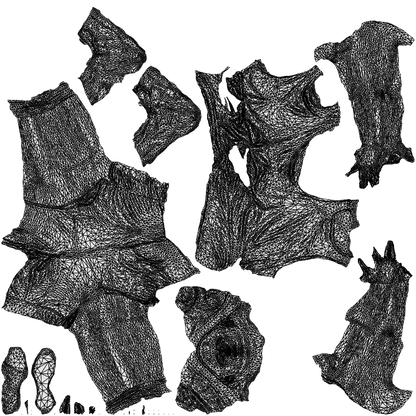 realistic 3D human woman sport, archviz people FBX OBJ for Blender, wireframe back view