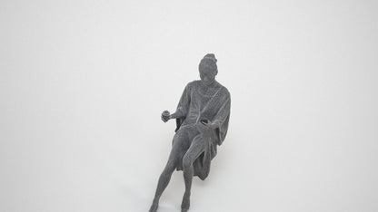 realistic 3D woman pool, scanned archviz people for Blender and 3ds Max, wireframe three-quarter view